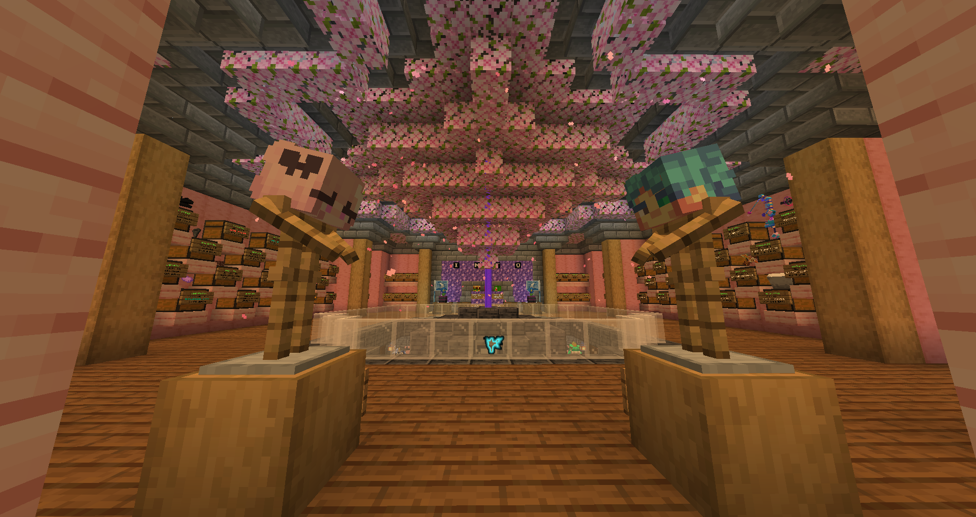 The sakura canopy above the main shop floor