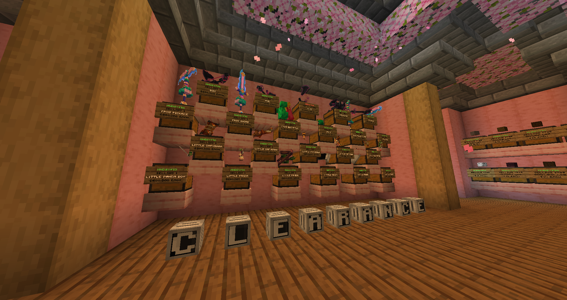 A closer look at items displayed on the shop shelves
